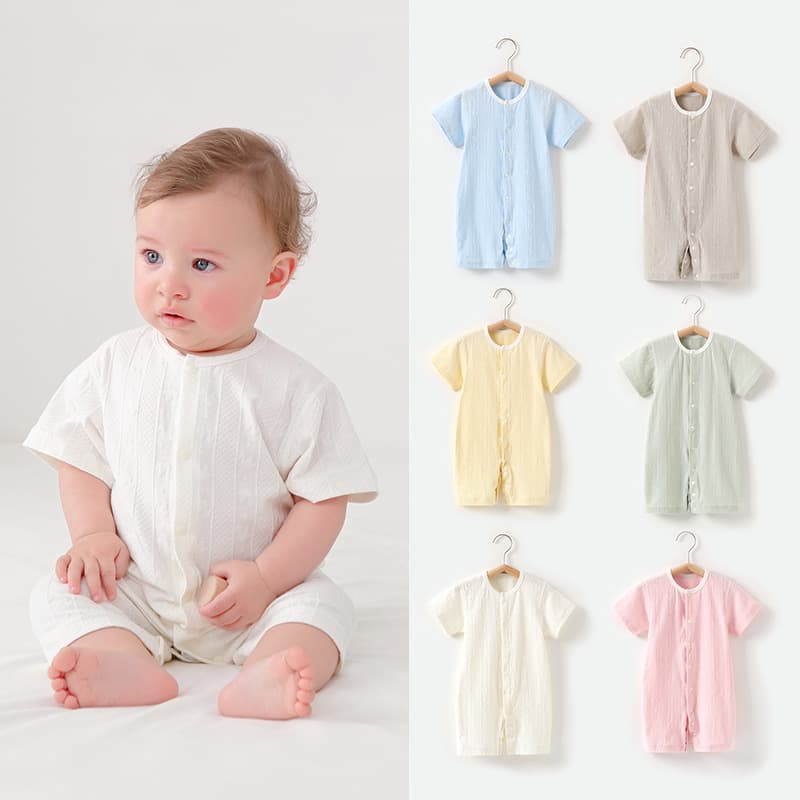 Summer New Baby Casual Bodysuit Thin 3D Velvet Jumpsuit Infant Breathable Romper
