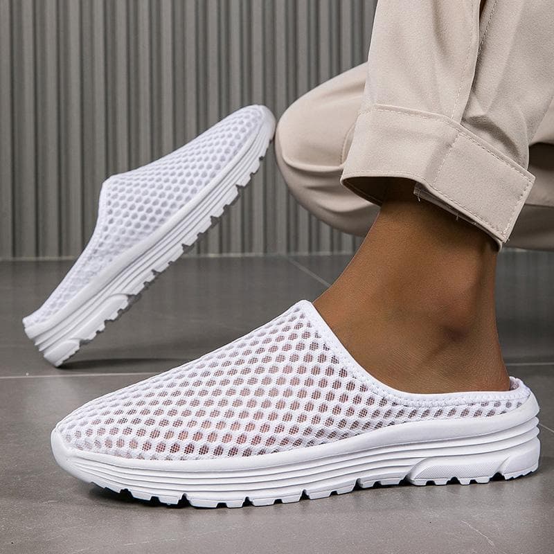Summer breathable fly-knit hollow-out cross-border plus size ultralight casual sports slippers