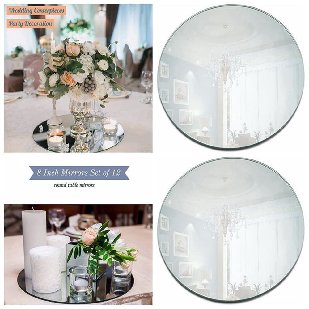 Cross-border acrylic round wedding mirror with adhesive tape home self-adhesive soft mirror wedding candle placement tray