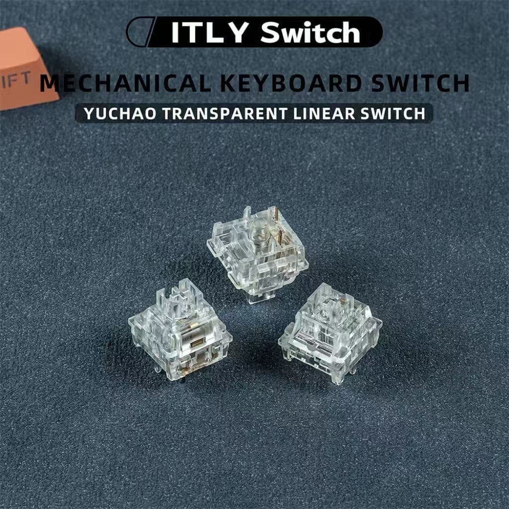 ITLY Mechanical Keyboard Switch Silent Linear Transparent Switch Five-Pin Switch Similar to Red Switch