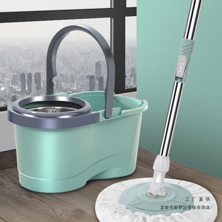 Household Mop Bucket, Spin Mop Bucket, Dual-Drive Mop, Good God Stainless Steel Mop Handle, Hand-Press Mop Spin Dryer Tub
