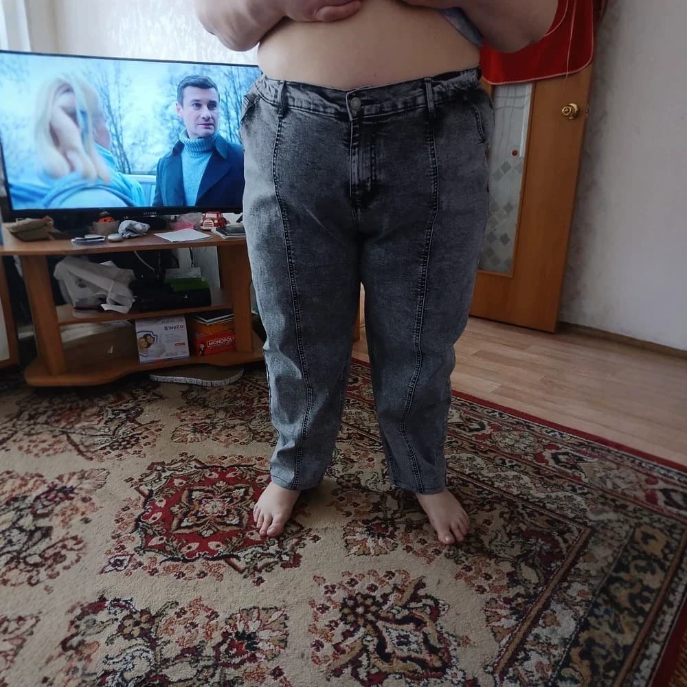 Stretch jeans customized European and American crotch pants plus size export