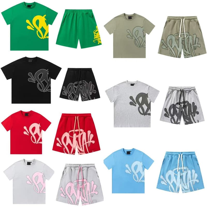Complete Set Meichao Drill Syna World Street Foam Print Short Sleeve T-Shirt and Shorts Set
