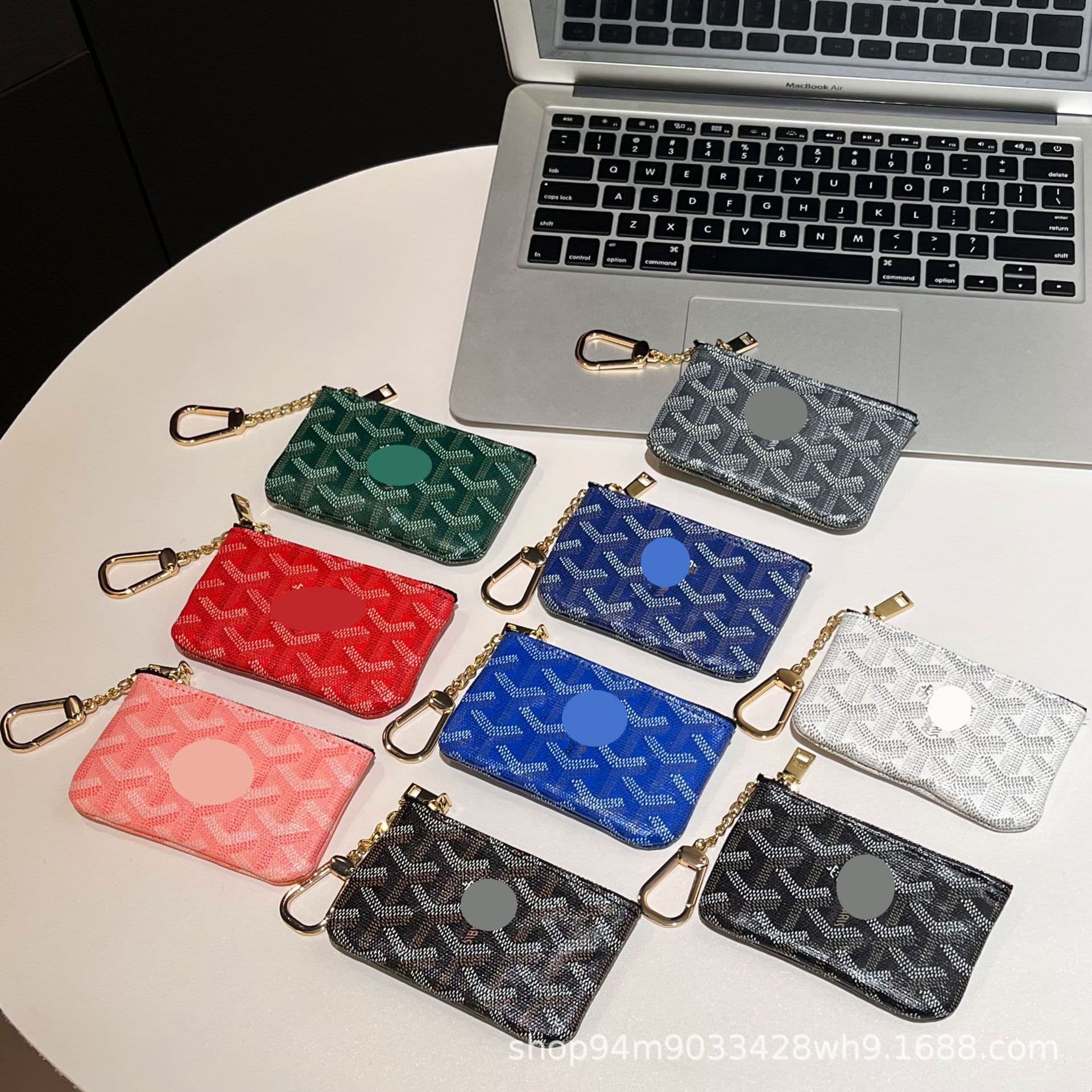 Trendy Goyard Wallet Printed Short Fold Card Holder Faux Leather Card Case Business Card Holder Coin Purse Unisex