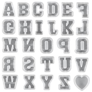 26 English Letter Silicone Mold, Epoxy DIY Single Large Uppercase Resin Display Stand Spring Festival Gift