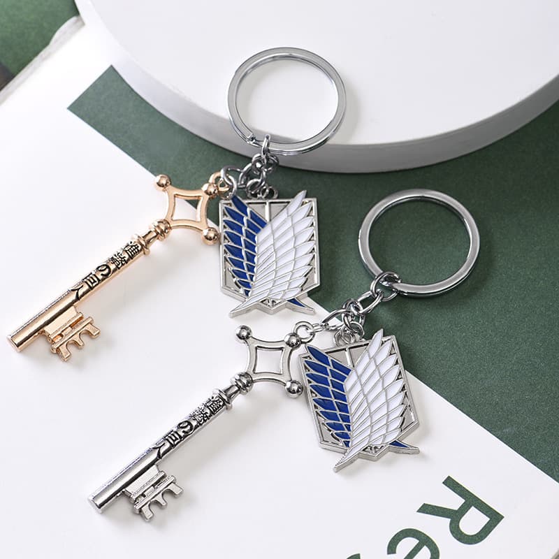 New R Pin Attack on Titan Combination Keychain Key Ring Pendant Source Z Pin
