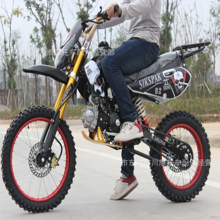 Off-Road Dirt Bike 125CC Motocross Mountain Motorcycle, Sichuan Riding Style, Large Seat, Two-Person Off-Road Racing