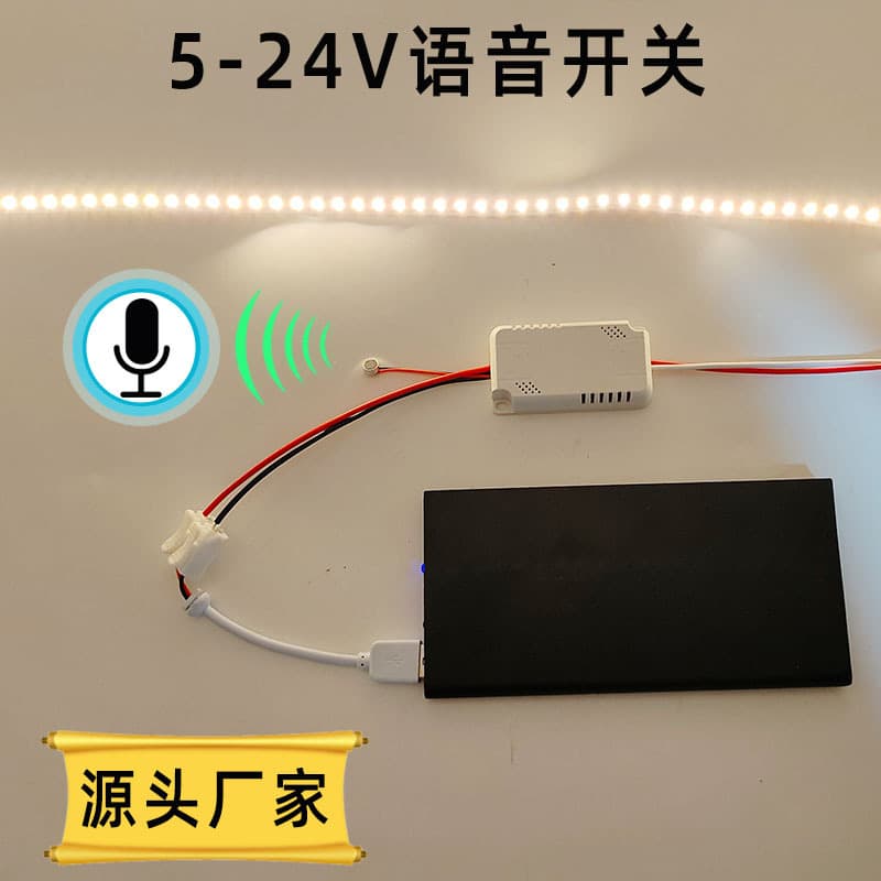 Decorative painting voice switch, 5-24V light strip, smart voice controller