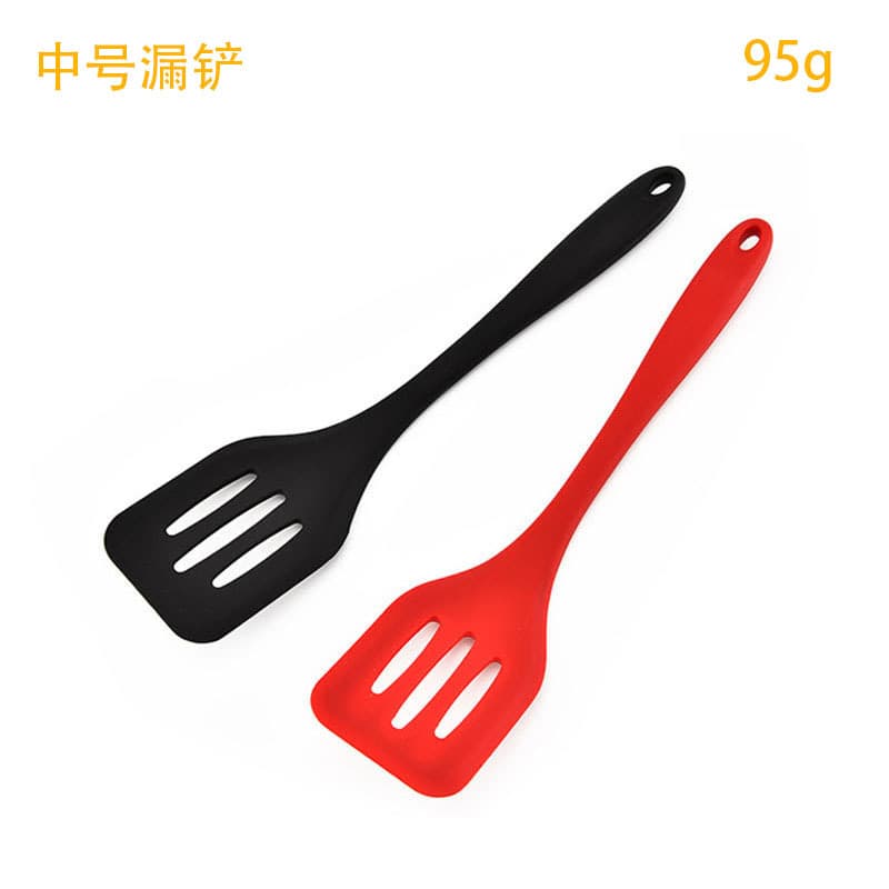 In Stock Non-Stick Spatula Silicone Slotted Spatula One-Piece Silicone Spatula Frying Spatula Silicone Kitchenware Medium Slotted Spatula