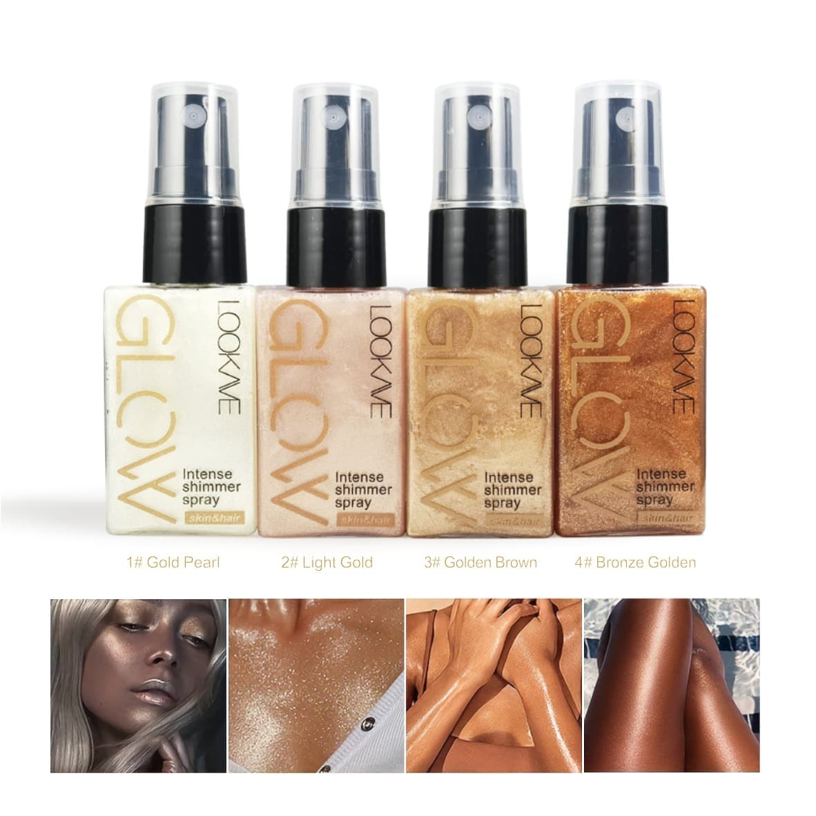 LOOKAVE Liquid Highlight Brightening Repair Highlight Spray Intense Shimmer Spray Pearlescent Spray