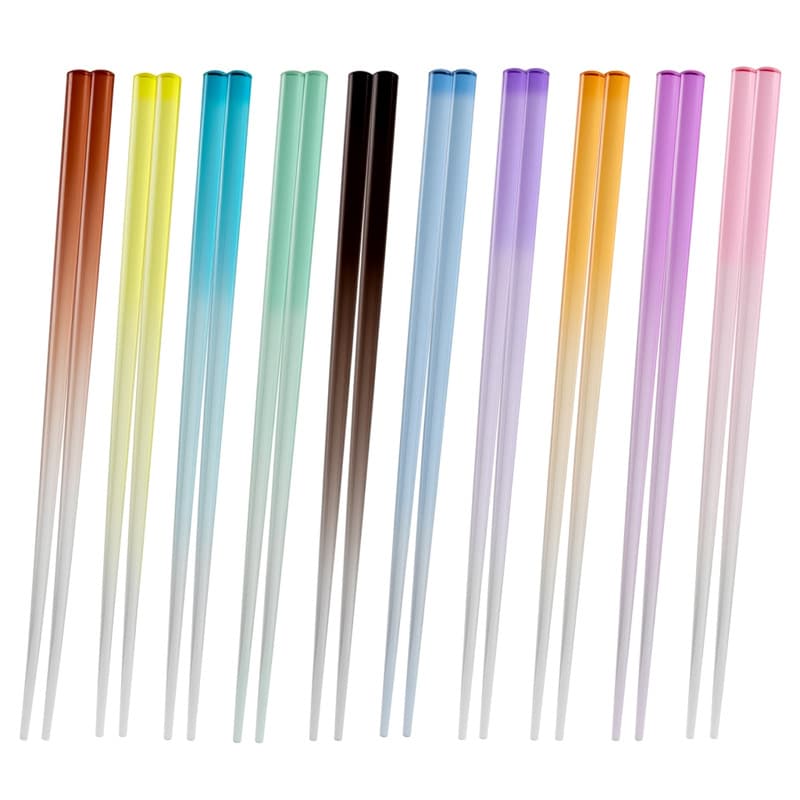 A009 Transparent Chopsticks Gradient Color 23cm Round Chopsticks Creative Clear Chopsticks