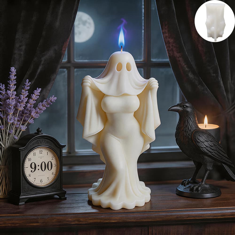 Quanmingxiang 3D Ghost Bride Scented Candle Silicone Mold Halloween Sexy Ghost Bride Decoration Mold