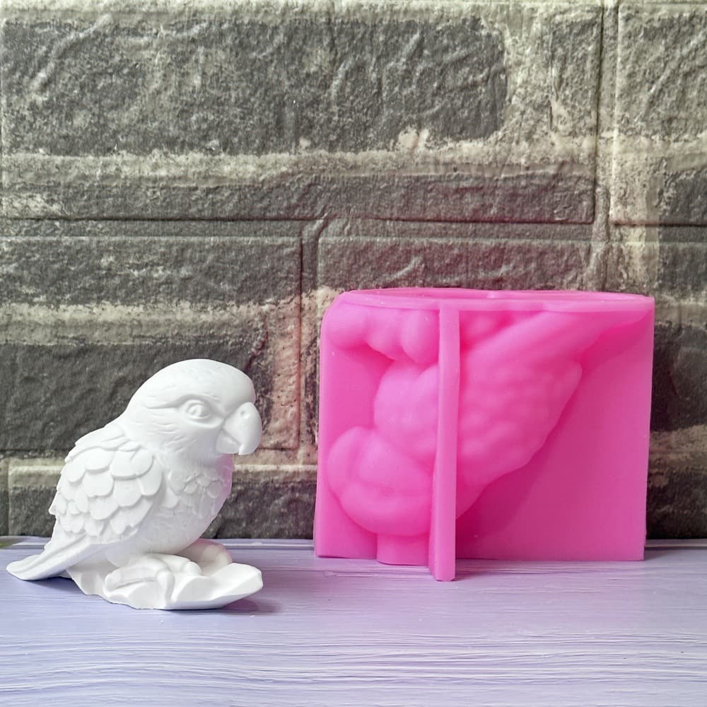 Parrot Ornament Mold, Candle Gypsum DIY Gypsum Ornament Candle Holder Silicone Mold W1018