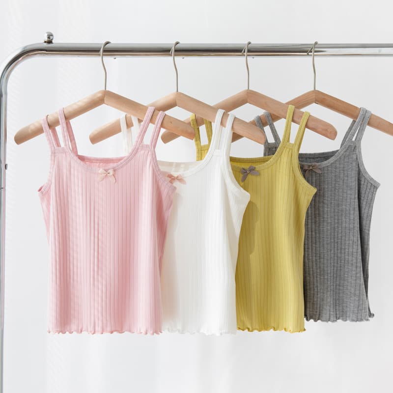 Summer Girls' Camisole Vest Sweet Bow Girls' Camisole Comfortable Modal Girls' Vest
