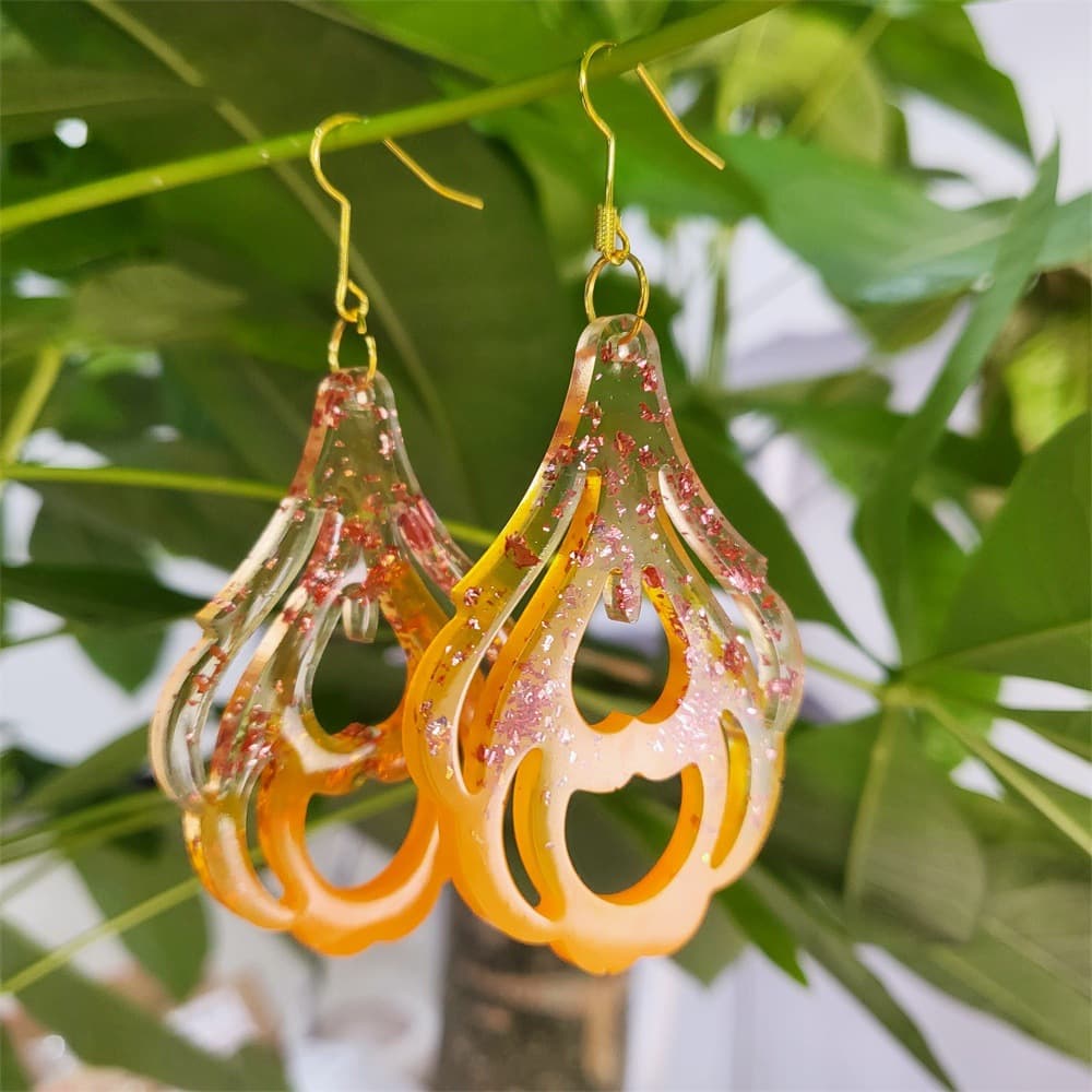 Z0075 Geometric Leaf Earring Mold Crystal Resin Silicone Mold DIY Decoration Silicone Mold