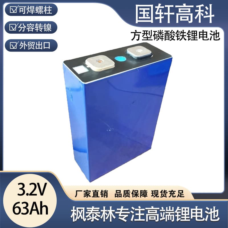 Guoxuan 63Ah Lithium Iron Phosphate 3.2V Rechargeable Battery Power Cell Energy Storage Solar Energy Storage Battery