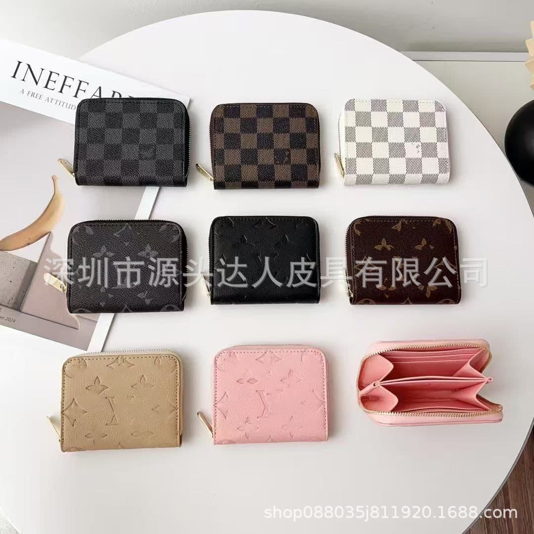 Factory Direct Wholesale Multifunctional Card Holder Wallet with Zipper Coin Pocket, Luxury Vintage Pattern