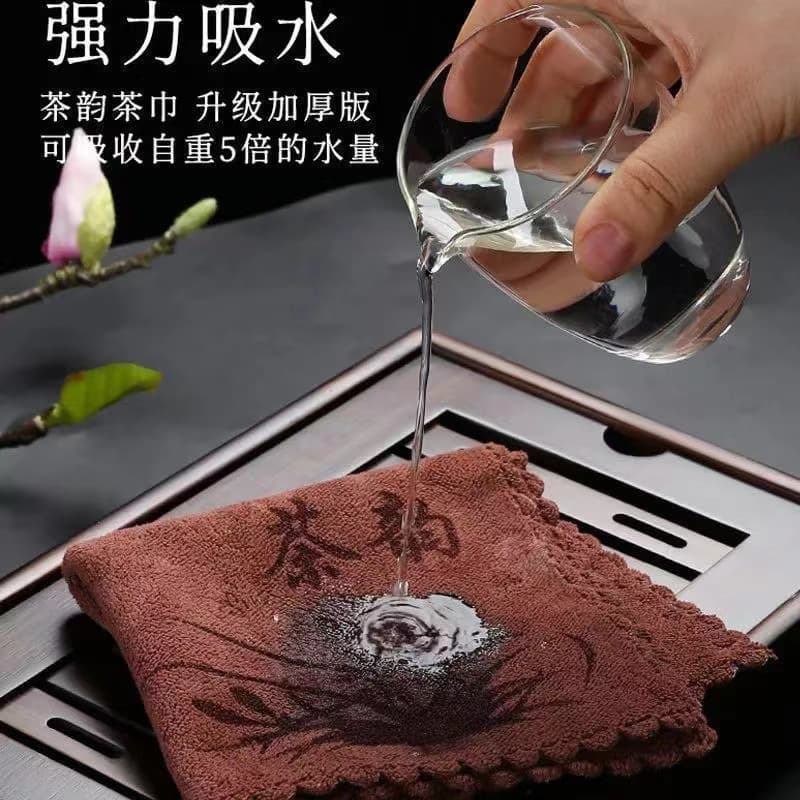 Tea Towel Tea Cloth with Logo Option, Absorbent Tea Mat Lint-Free Tea Mat Print, Soft Microfiber Tea Mat Cushion