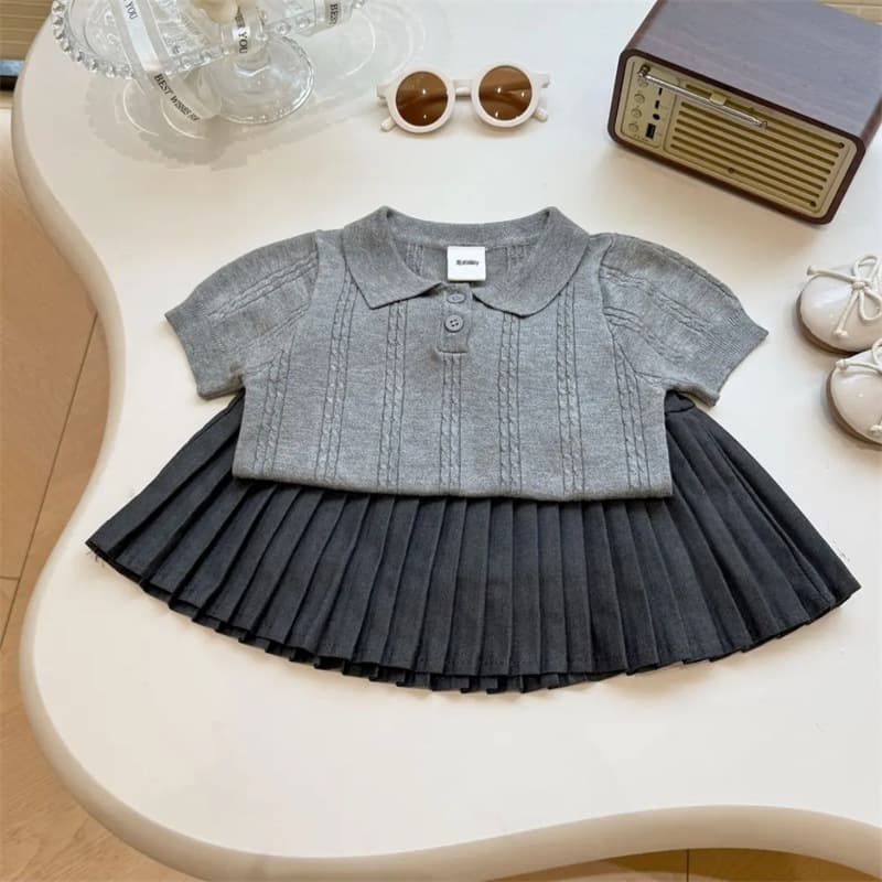 Tianxiaosi girls summer culottes set new fashionable baby girl summer culottes fashionable and versatile two-piece set