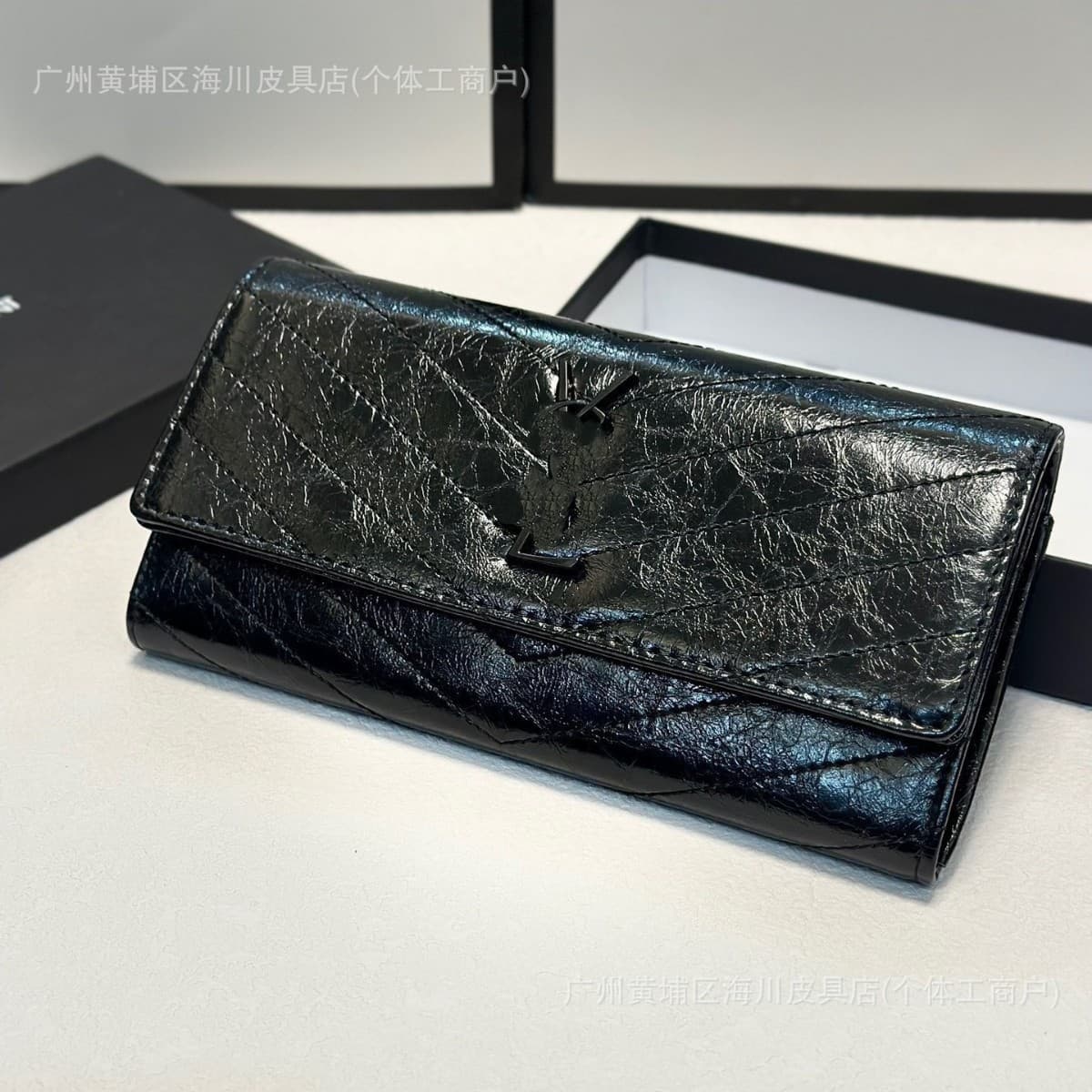 Foreign Trade Yang Shulin Lingge Long Wallet Women's Genuine Leather Multi-Slot ID Card Bag Zipper Large Capacity Clutch Bag