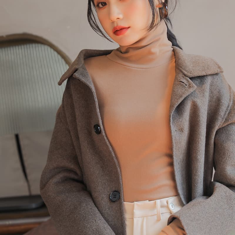 Solid Color German Velvet High Neck Base Layer Top for Women, Autumn Winter Fleece-Lined Thickened Long Sleeve Slim Fit T-Shirt