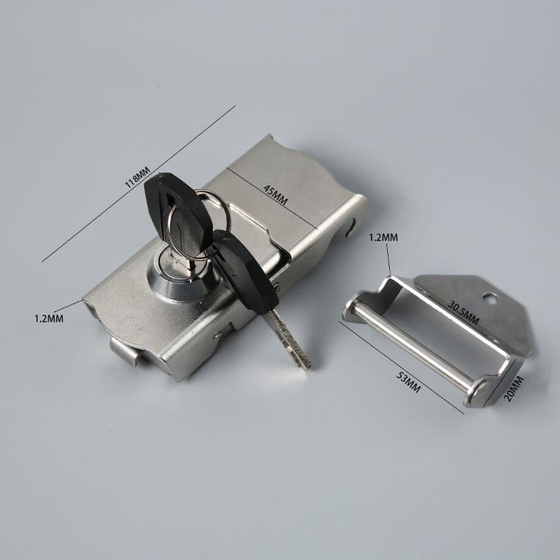 Large Capacity Motorcycle Trunk Stainless Steel Latch for Scooter Electric Vehicle Luggage Box Universal with Lock