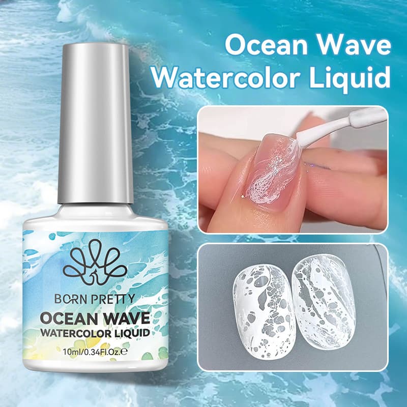 BORN PRETTY New Wave White Blending Gel Bubble Blending Liquid Marble Ink Gradient Blending Gel