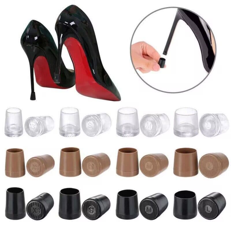 Silent High Heel Protection Cover, Round Heel Repair Anti-Slip Thin Heel Cover for Women's Shoes Accessories, High Quality TPR Material