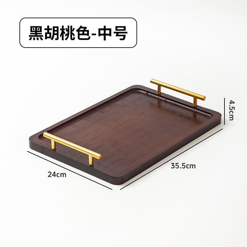 Bamboo Tea Tray, Rectangular Commercial Bamboo Serving Tray with Handle for Pastries, BBQ, and Food Service