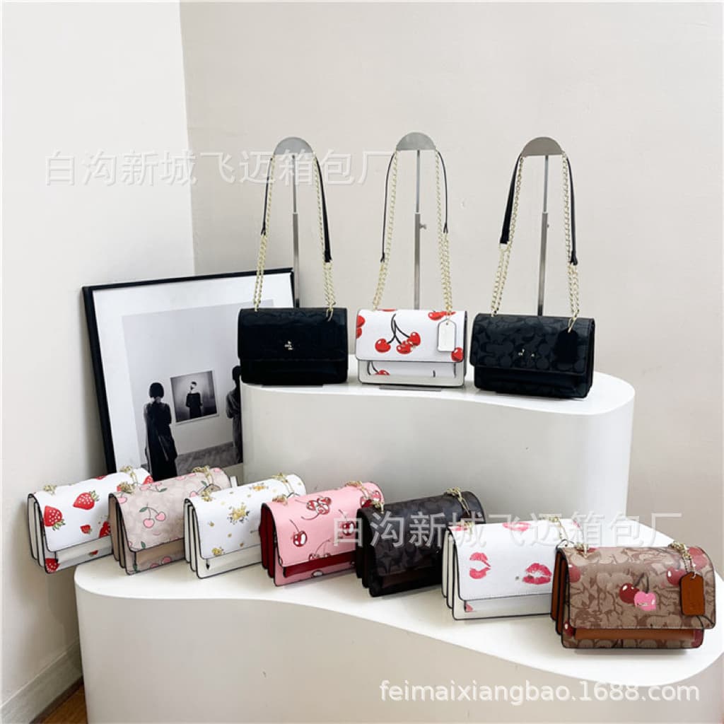 Women's PU Leather Small Square Bag 2025 Summer European and American Style Fashion Printed Tote Crossbody Bag