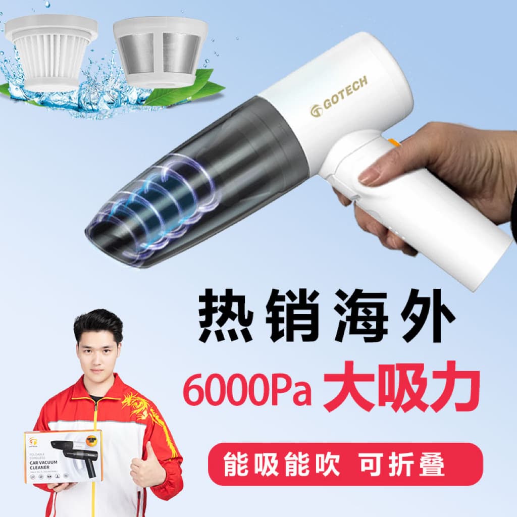 Car Vacuum Cleaner High Suction Handheld Vacuum Desktop Vacuum Cordless Pearl White