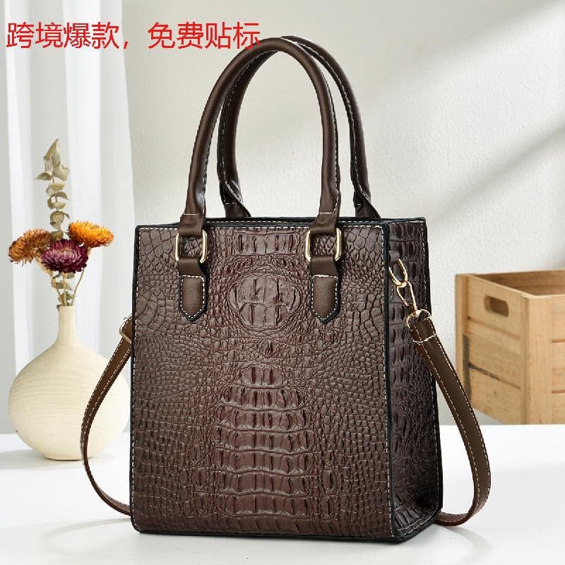 Foreign trade cross-border hot-selling women's bag 2025 new autumn and winter high-end crocodile pattern handbag vertical single shoulder crossbody bag