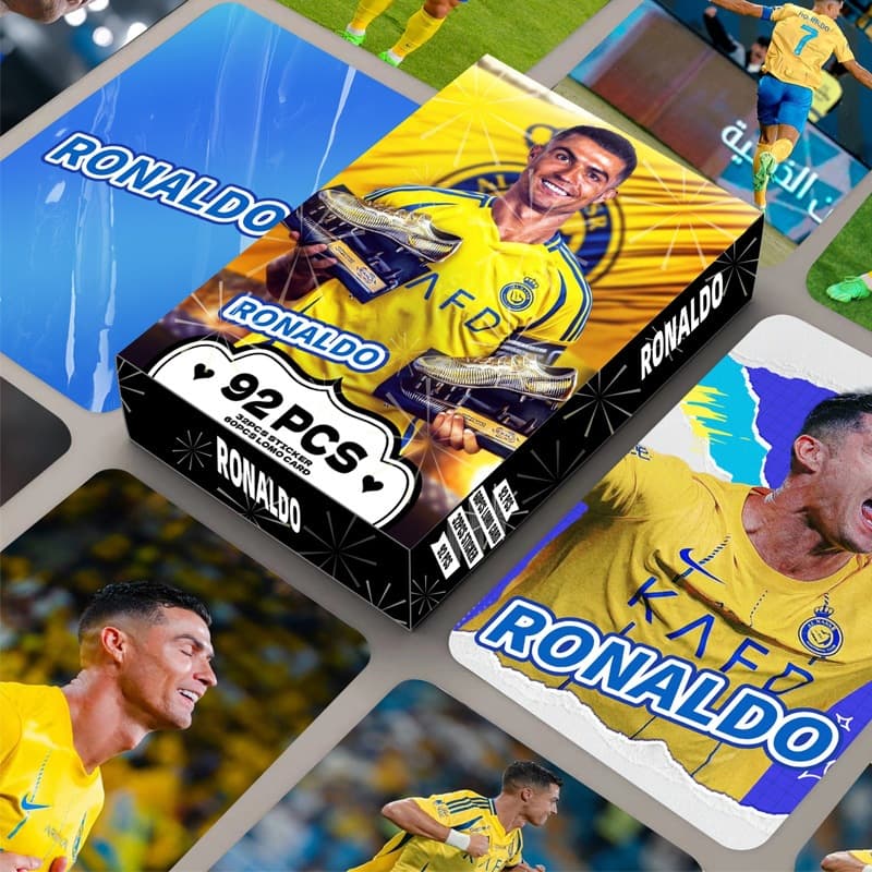 Cross-border 92 LOMO Cards Cristiano Ronaldo HD Photo Cards Football Star Cards Laser Box Collection Cards Greeting Cards