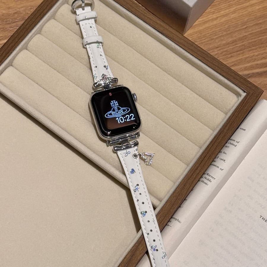 Compatible with Apple S10 Heart Pendant Leather Watch Band for Apple 1-9 Watch New Xiaomi 8 9 PRO Huawei FIT 4 3
