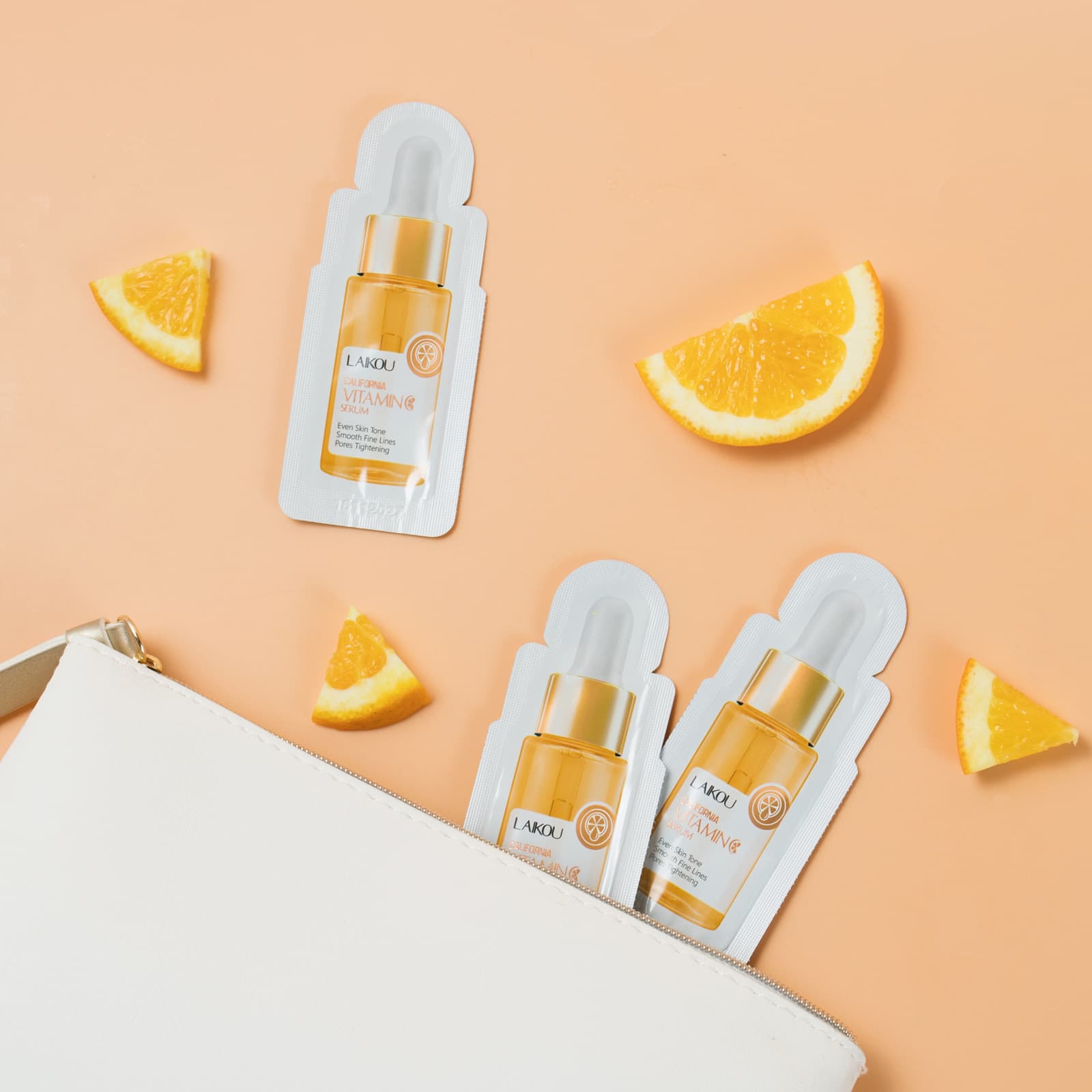 Cross-Border Laikang Vitamin C Essence Sachet 1.5ml, Hydrating and Moisturizing Essence Cosmetics Manufacturer Wholesale Supply