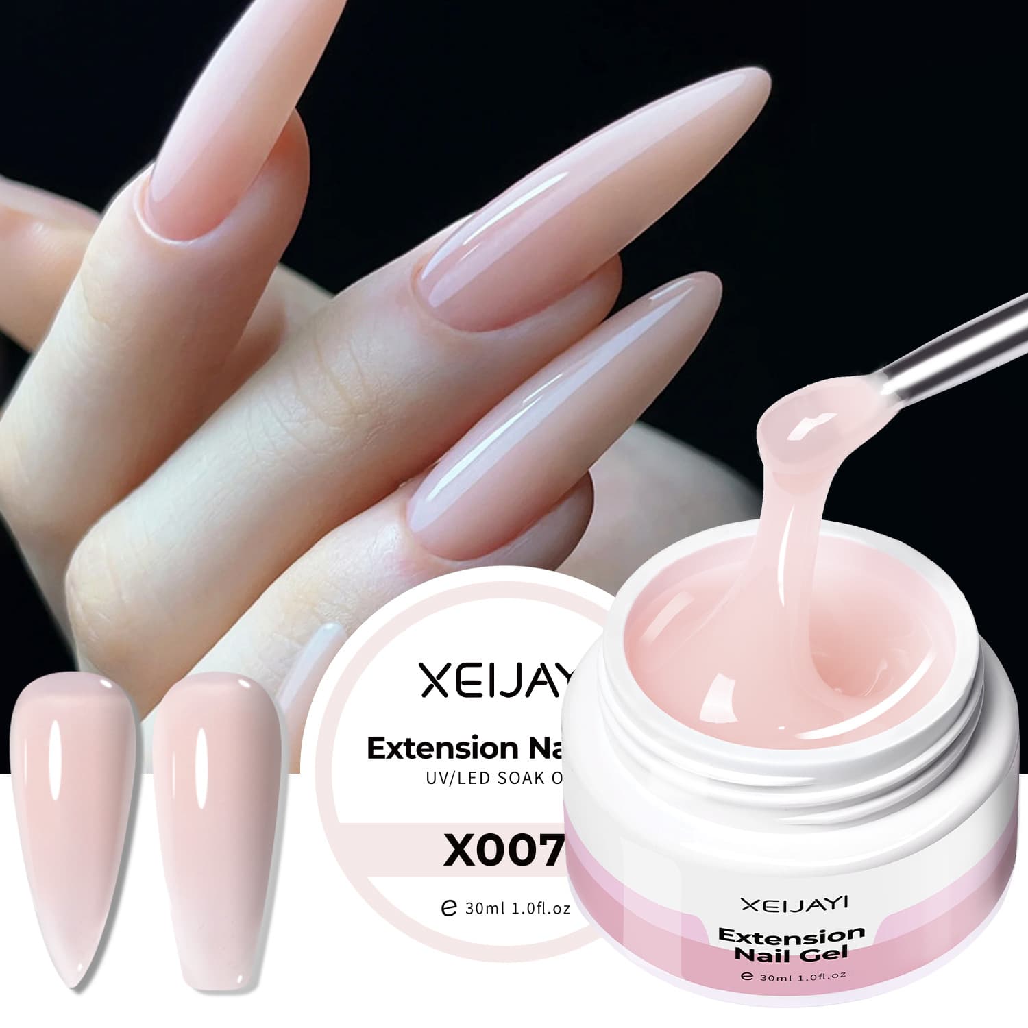Five-in-one extension glue for construction and extension, nail repair and shaping, long-lasting nail salon functional glue