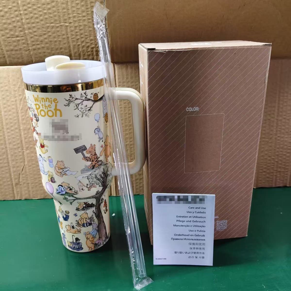 Amazon Zoo Print Car Cup Creative Large Capacity Handle Cup 304 Stainless Steel 40oz Insulated Tumbler