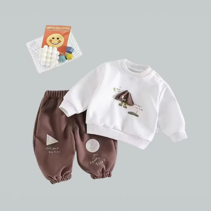 Boys 2026 Set, Children's Hoodie Two-Piece Spring and Autumn Outfit for Toddlers