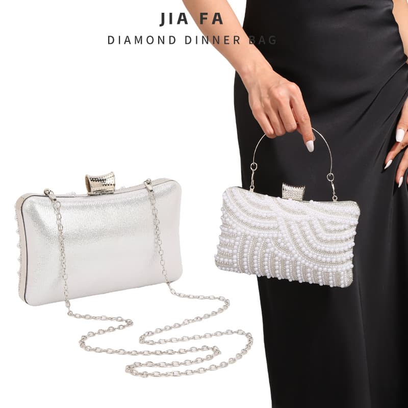 New Cross-border Pearl Evening Clutch Bag for Women Beaded Banquet Bag Dress Bag Chain Bag Crossbody Bag