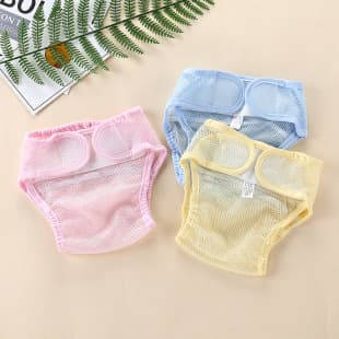 Newborn Cloth Diaper Cover Baby Waterproof Diaper Pants Infant Breathable Diaper Wrap Mesh Diaper Pants for Boys and Girls
