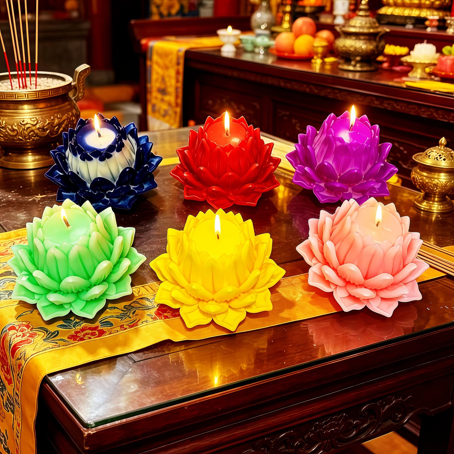 Lotus Handcrafted Scented Candle, Craft Candle for Prayer, Festival Gift, Bedroom Aroma Decoration