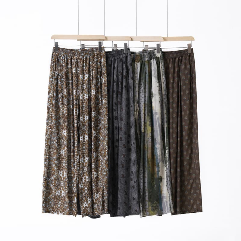 Spring/Summer New Cotton Silk Wide-Leg Pants, Fashion Print Slimming Versatile Casual Pants for Women, Plus Size Loose Simple Long Pants