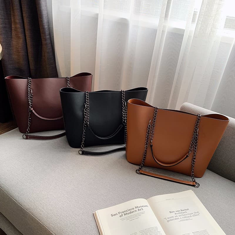 2026 New Women's Bag European and American Fashion Shoulder Handbag Large Tote Crossbody Soft PU Leather Bag
