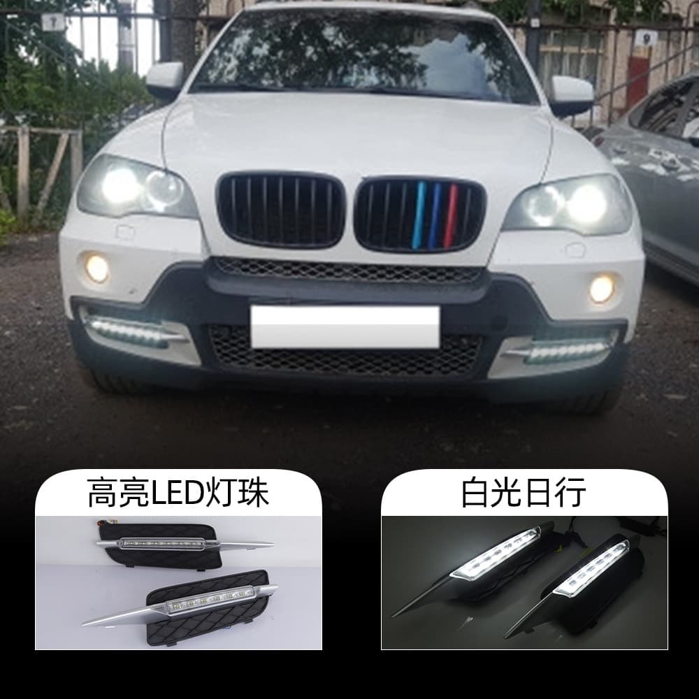 LED Daytime Running Lights for BMW X5 E70 2007-2010, Front Bumper Fog Light Replacement