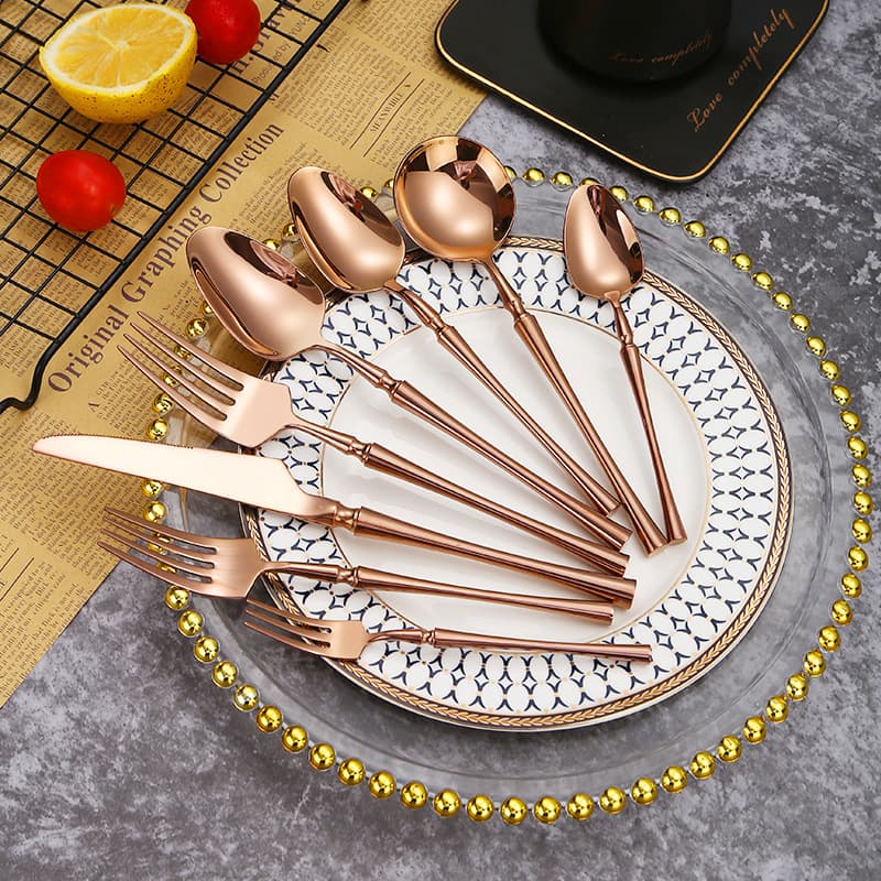 304 stainless steel knife, fork, spoon, tableware, steak knife, small waist dessert spoon, mirror polished knife and fork set, light luxury