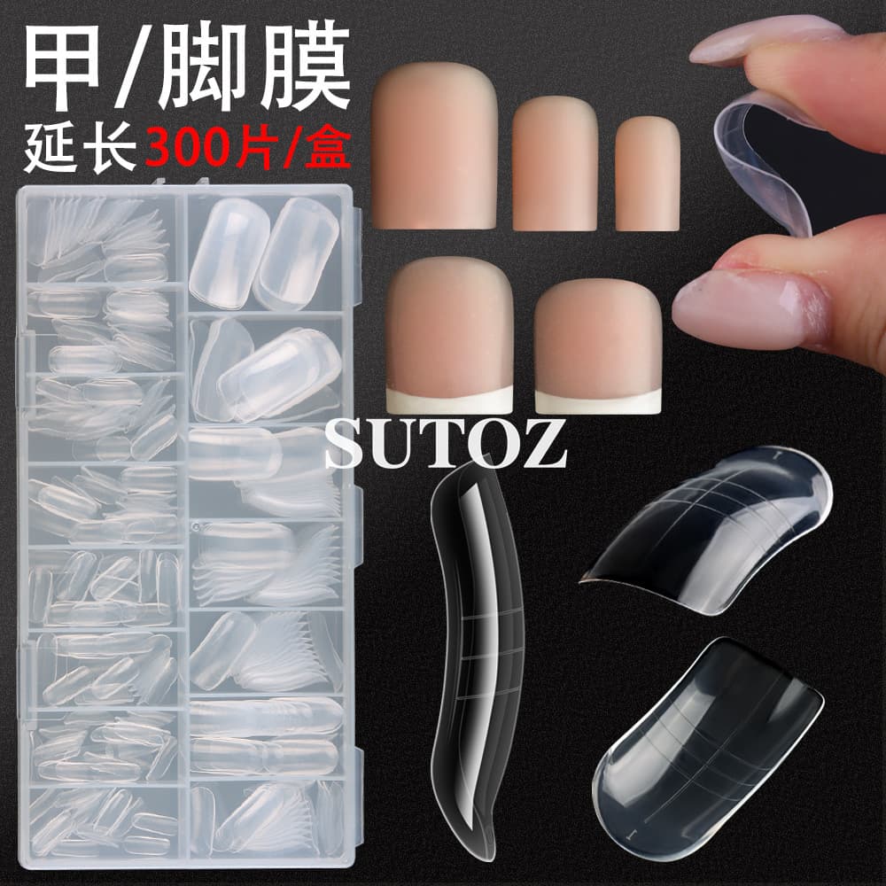 New High-Transparency Nail Toe Tips with Scale, Paperless Extension Nail Film, Professional Nail Salon Use