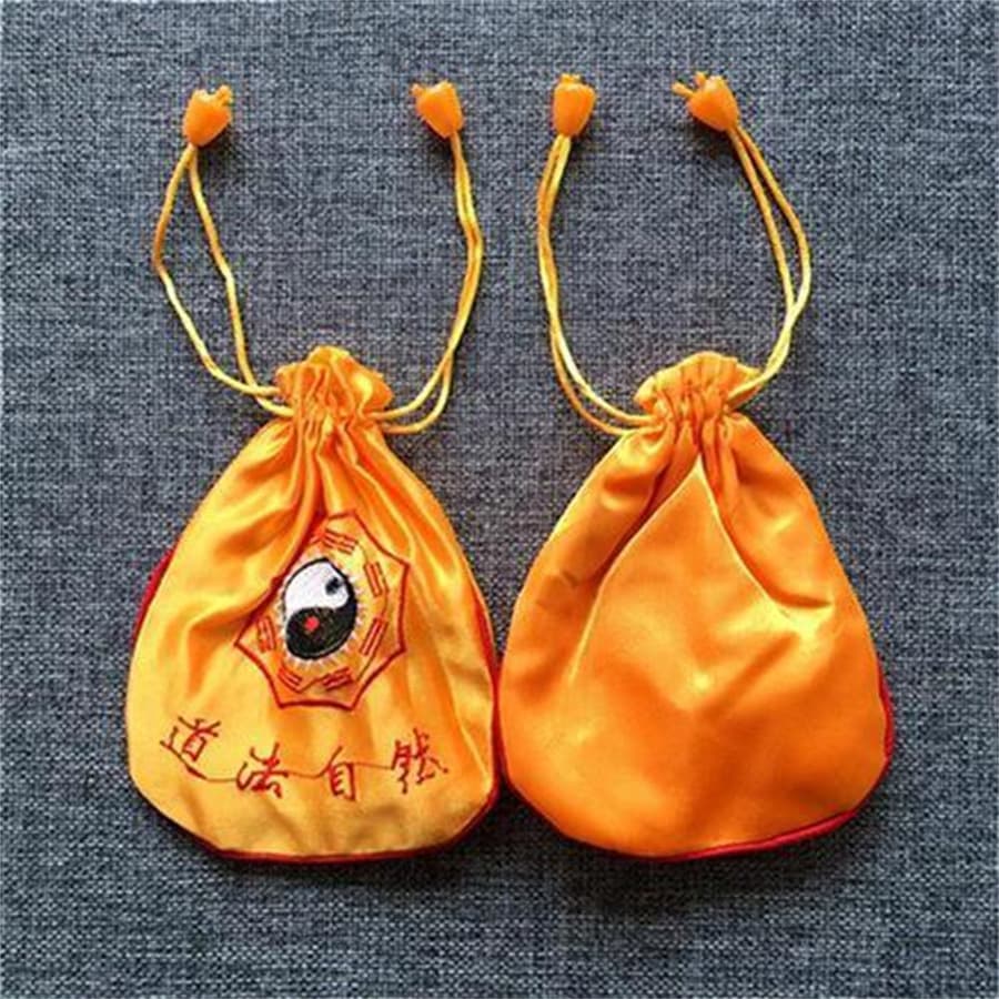 Silk Embroidery Lucky Bag Empty Bag Tao Follows Nature Bagua Pouch Red Yellow Sachet Jewelry Bag