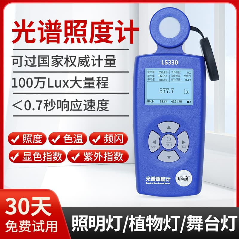 Spectral Illuminance Meter Photometer Plant Illuminance Tester High-Precision Color Temperature Tester Digital Lumen Meter