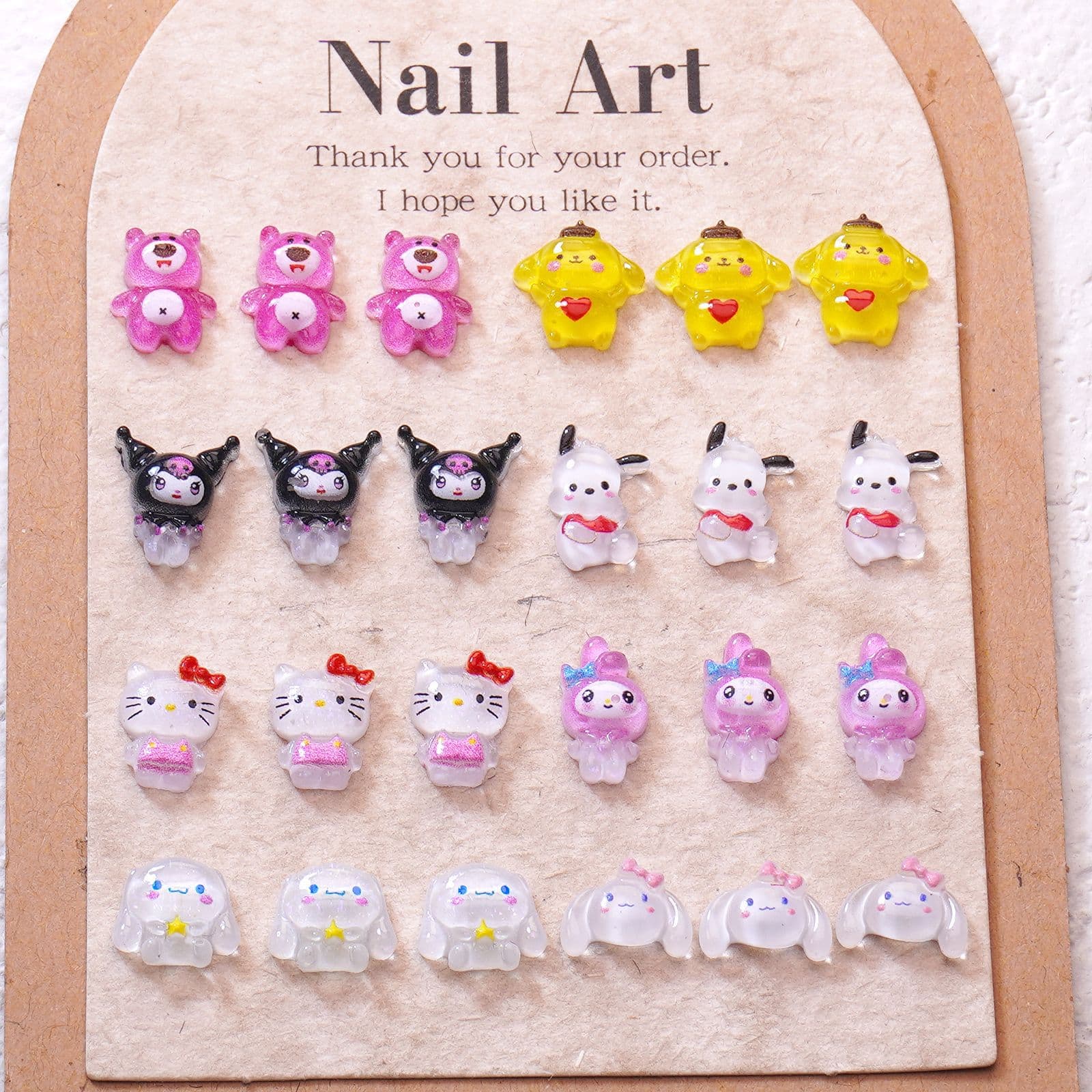 Mini Cartoon Sanrio Nail Art Accessories Cute KT Cat Strawberry Bear Kuromi Pacha Dog Nail Accessories Accessories