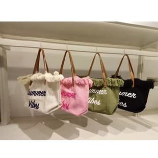 Large Capacity Canvas Bag Embroidered Letter Tote Bag Handbag Women's Bag Woven Beach Bag Shoulder Bag Bags